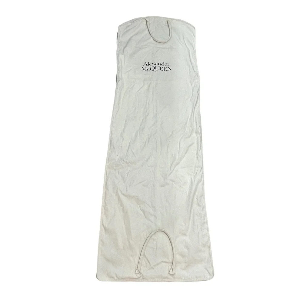Alexander McQueen Cream Canvas Garment Bag Travel Full Length Formal Wear Suit